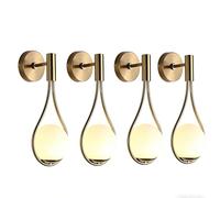 CONERY Applique murale d'intérieur en forme de globe en verre, design moderne du milieu du siècle, luminaire mural en laiton brossé, finition dorée, éclairage mural élégant