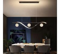 CONERY Lustre LED linéaire enveloppant 30W Lampe suspendue avec boules de verre Lampe suspendue LED Éclairage intérieur minimaliste Dimmable Long Home Decor Éclairage contemporain réglable pour le sal