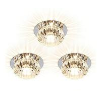 CONERY Mini plafonnier en cristal pour couloir, entrée, balcon, style nordique moderne, petit spot LED 6 W, 3 couleurs, intensité variable, luminaire rond en cristal, décoration d'intérieur