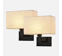 CONERY Paquet de 2 Appliques murales en Tissu Doux Lampe de Montage Murale Lampe de Chevet Applique en Fer antirouille Lampes Luminaires Salon Chambre Applique Murale Lampes Classiques