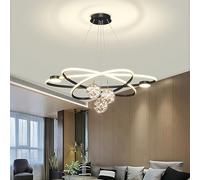 CONERY Suspension moderne éclairage salle à manger luminaire 110W Dimmable LED suspension moderne 3 anneaux rectangulaire suspension lampe en aluminium LED suspension pour îlot de cuisine salon couloi