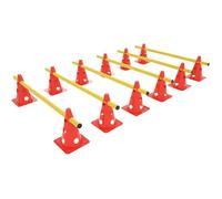 Cônes d’agilité - YUENFONG - Lot de 6 - Hauteur réglable - 12 cônes + 6 barres - Multisport