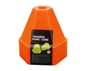 Cônes d'agilité de football - 10 marqueurs d'entraînement athlétique, outils de coaching sportif pour la pratique, guides de limites de terrain avec design empilable, équipement de fitness, cônes