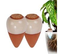 Cônes d'arrosage Relaxdays, en lot de 2, 350 ml, terre cuite/beige