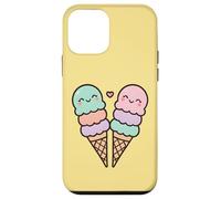 Cônes de crème glacée, Jolis Visages de Style Kawaii Coque pour iPhone 12 Mini