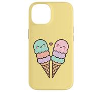 Cônes de crème glacée, Jolis Visages de Style Kawaii Coque pour iPhone 14