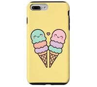 Cônes de crème glacée, Jolis Visages de Style Kawaii Coque pour iPhone 7 Plus/8 Plus