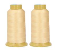 Cônes de fil à coudre, 2 pièces, haute résistance à la traction, empêchant la casse, 2187 Yards chacun, bobines de fil à broder à 3 brins (Beige)