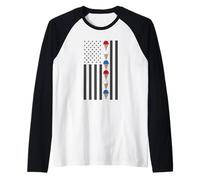 Cônes de Glace d'été Drapeau américain Rouge Blanc Bleu Manche Raglan