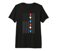 Cônes de Glace d'été Drapeau américain Rouge Blanc Bleu T-Shirt Haut de Gamme