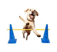 Cônes De Parcours D'obstacles Pour Chien - Marqueurs D'entraînement Réglables En Hauteur, Supports De Base Lestés Robustes, Ensemble De Pratique D'agilité Portable, Poteaux En Plastique Légers Et Dura