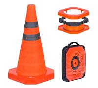 Cônes de sécurité avec Base lestée de 45cm signalisation Pliables - Cônes d'avertissement d'urgence - pour stationnement de Route et Construction (1, 45cm)