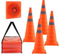 Cônes de sécurité cônes de circulation, 4 pcs. Cônes de signalisation pliables, Cônes de construction avec collerette réfléchissante, Cônes de signalisation avec sac de rangement, Conviennent pour les