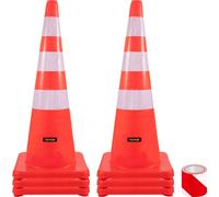 Cônes de sécurité, cônes de circulation, 6 x 36 pouces, orange, cols réfléchissants, cônes routiers