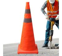 Cônes de sécurité, cônes de prudence de la sécurité orange réfléchissants | Équipement de barrière de gadget étanche pour la construction de routes Street School Parking Industrial Kids Soccer Practic