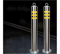 Cônes de sécurité réfléchissants en acier inoxydable, séparateur chaussée, bornes stationnement, délimiteurs d'avertissement extérieurs (paquet 2)(75cm/29.5in)