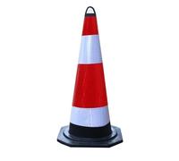 Cônes de signalisation en caoutchouc robustes - Flexibles et résistants à l'écrasement avec bandes réfléchissantes for la construction, le stationnement et les événements, lot de 4(45x75cm)