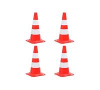 4x Cônes de Signalisation Réfléchissants Cônes de Marque Cônes d'Avertissement Chantiers de Construction Rouge et Blanc 50 cm