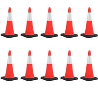 Cônes de signalisation réfléchissants avec pied lourd 10 pcs. 75 cm