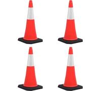Cônes de signalisation réfléchissants avec pied lourd 4 pcs. 75 cm