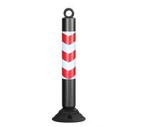 Cônes de signalisation réfléchissants de 80 cm - Bornes de stationnement en PU durables for allées et chantiers(Black+red,I pack)