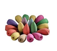 Cônes d'encens 80 pcs Encens Cone Bullet Encens Mixtes Cônes d'encens à Reflux Jasmin Lavande Bois de Santal osmanthus Rose pour Brûleur D'encens pour la Maison,Restaurant,Toilet