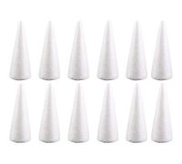 Cônes en mousse blanc polystyrène cône artisanat mousse cône arbre de Noël mousse de polystyrène pour table de Noël pièce maîtresse décoration de mariage (12 pièces, 10 cm) mannequins de gâteau