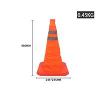 Cônes orange de coulée pliables pour la sécurité routière,cône d'iode polyvalent pour la pratique de la conduite,le stationnement et les accidents de voiture,18 po,28 po - Type Orange 45cm #B
