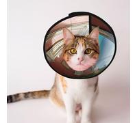 Cônes personnalisés pour animal domestique - Design unique pour chat et chien, collier pour récupération post-chirurgie, cou réglable, bleu océan L