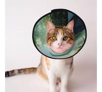 Cônes personnalisés pour animal domestique - Design unique pour chat et chien, collier pour récupération post-chirurgie, cou réglable, vert océan, M