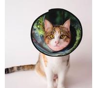 Cônes personnalisés pour animal domestique - Design unique pour chat et chien, collier pour récupération post-chirurgie, cou réglable, animaux féroces dans les rivières de la jungle, taille M