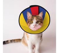 Cônes personnalisés pour animaux de compagnie - Design unique pour chat et chien, collier pour convalescence post-chirurgie, cou réglable avec drapeau de Colombie S