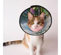 Cônes personnalisés pour animaux de compagnie - Design unique pour chat et chien, collier pour la récupération post-opératoire, cou réglable rendu 3D des paysages tropicaux L
