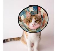 Cônes personnalisés pour animaux de compagnie - Design unique pour chat et chien, collier pour la récupération post-opératoire, cou réglable, vue panoramique à œil d'oiseau excitante L