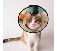 Cônes personnalisés pour animaux de compagnie - Design unique pour chat et chien, collier pour la récupération post-opératoire, espace du cou réglable corps célestes L