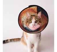 Cônes personnalisés pour animaux de compagnie - Design unique pour chat et chien, collier pour la récupération post-opératoire, pointillisme du cou réglable, yeux colorés M
