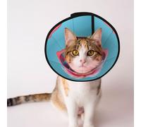 Cônes personnalisés pour animaux de compagnie - Design unique pour chat et chien, collier pour la récupération post-opératoire, cou réglable, flamant rose fantaisiste M