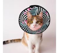Cônes personnalisés pour animaux de compagnie - Design unique pour chat et chien, collier pour la récupération post-opératoire, cou réglable, flamant rose L