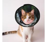 Cônes personnalisés pour animaux de compagnie - Design unique pour chat et chien, collier pour récupération post-chirurgie, cou réglable, bleu azur Lurker M