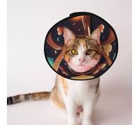 Cônes personnalisés pour animaux de compagnie - Design unique pour chat et chien, collier pour récupération post-chirurgie, cou réglable, réacteur cœur néon S