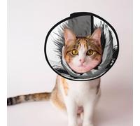 Cônes personnalisés pour animaux de compagnie - Design unique pour chat et chien, collier pour récupération post-chirurgie, cou réglable, portrait de raton laveur S