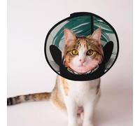 Cônes personnalisés pour animaux de compagnie - Design unique pour chat et chien, collier pour récupération post-opératoire, cou réglable, motif tigre taille S
