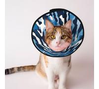 Cônes personnalisés pour animaux de compagnie - Design unique pour chat et chien, collier pour récupération post-opératoire, cou réglable, motif camouflage océan, taille M