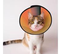 Cônes personnalisés pour animaux de compagnie - Design unique pour chat et chien, collier pour récupération post-chirurgie, cou réglable, horizon rouge, chasseur de têtes, taille S