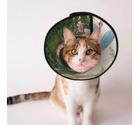 Cônes personnalisés pour animaux de compagnie - Design unique pour chat et chien, collier pour récupération post-chirurgie, cou réglable, libellules au pays des bonbons, taille S