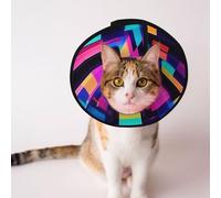 Cônes personnalisés pour animaux de compagnie - Design unique pour chat et chien, collier pour récupération post-opératoire, cou réglable, lampe néon volume M
