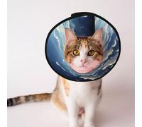 Cônes personnalisés pour animaux de compagnie - Design unique pour chat et chien, collier pour récupération post-chirurgie, tour de cou réglable, voile de mer, miroir S