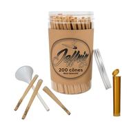 Cônes Pré Roulés | 200 pcs | JEFFRIZ | King Size Slim | Cone 110mm Pre Rolls Papier Brun Naturel Non Blanchi avec Filtres | Combustion Lente | Entonnoir de Remplissage & Tube Anti-Odeur Inclus