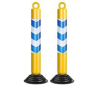 Cônes réfléchissants de 80 cm de haut - Barrière de circulation flexible for le stationnement et le contrôle des foules(Yellow+blue,2 pack)
