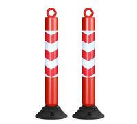 Cônes réfléchissants de 80 cm de haut - Barrière de circulation flexible for le stationnement et le contrôle des foules(Red+white,2 pack)